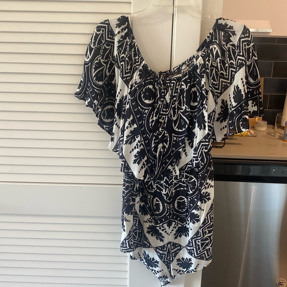 Alice and Olivia black and white romper